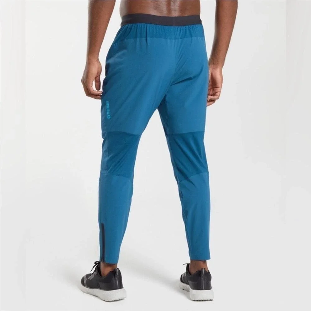 Gymshark Hybrid Woven Pull On Joggers M Blue